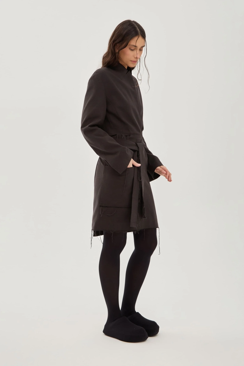 Платье-пиджак с фартуком UNKE, цвет: Черный, 2601D001T_BL купить онлайн