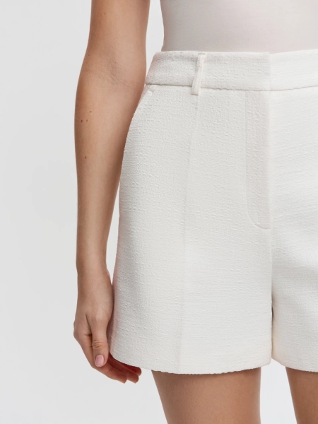 Шорты из твида ANNA PEKUN, цвет: белый,  купить онлайн