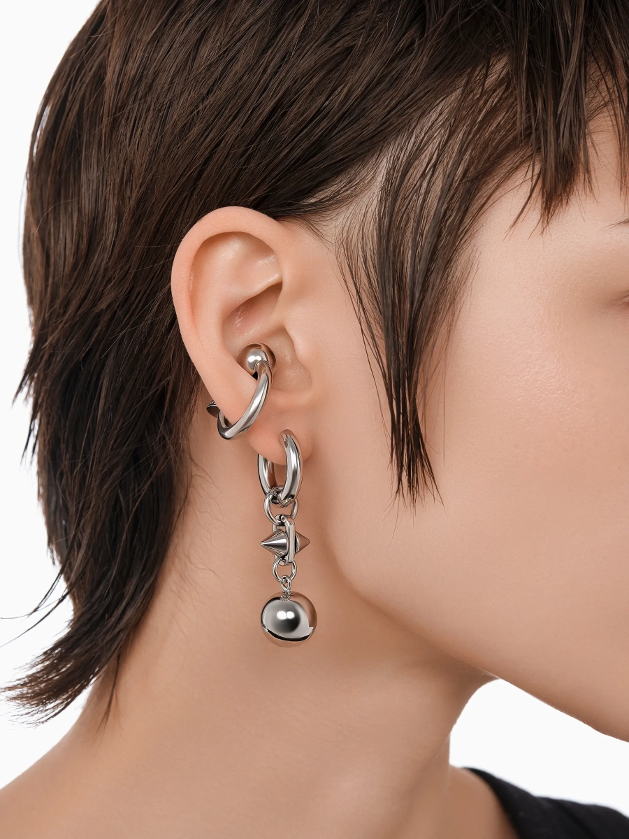 Моносерьга шар RUSHEV, цвет: Серебряный RSHV_N25_MN2 | новая мужская коллекция купить онлайн