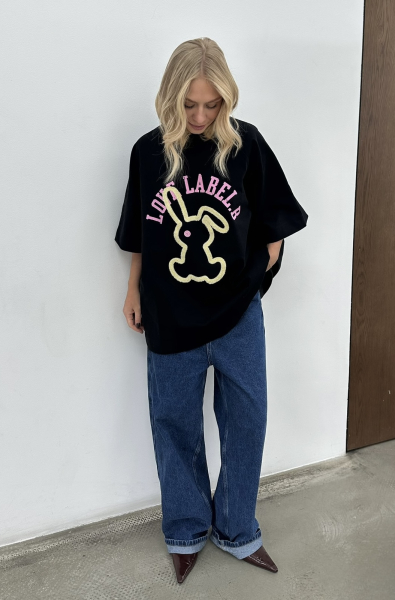 Футболка с рукавом реглан (черная) Label .B, цвет: Черный Tp.04.3.5536.1402BLC | новая женская коллекция купить онлайн