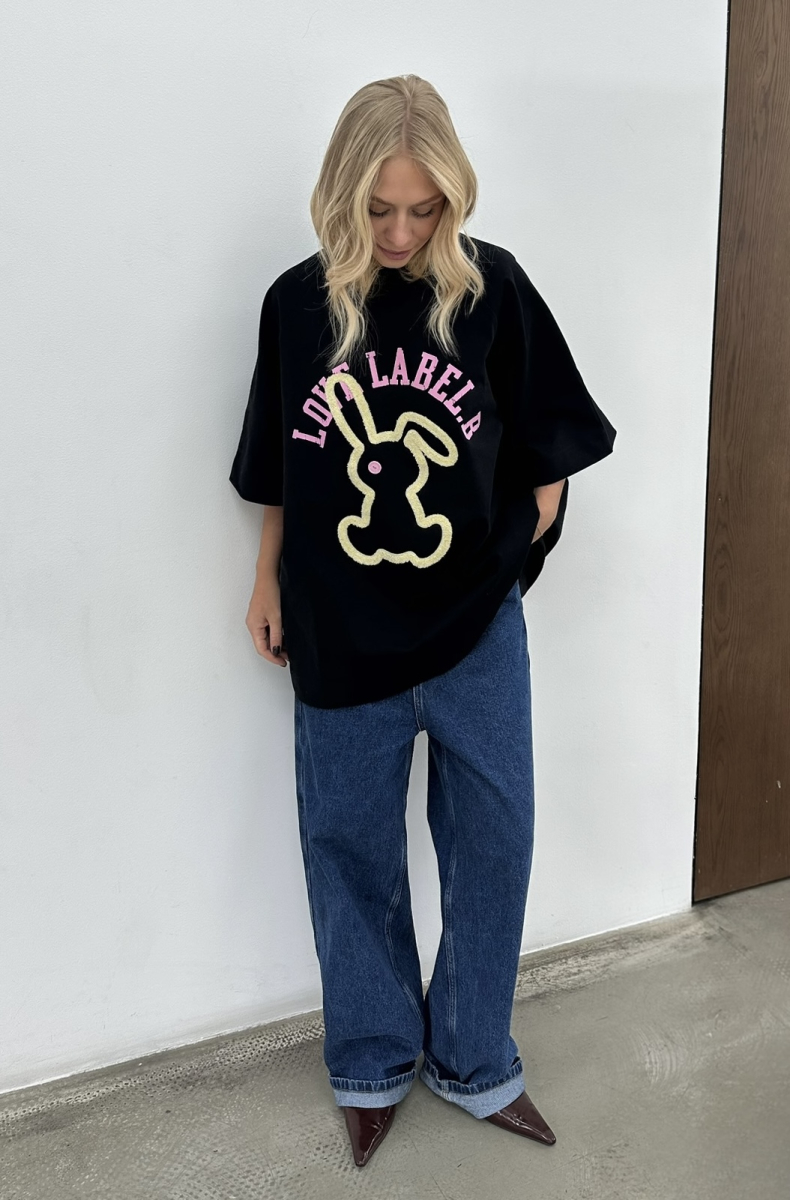 Футболка с рукавом реглан (черная) Label .B, цвет: Черный Tp.04.3.5536.1402BLC | новая женская коллекция купить онлайн