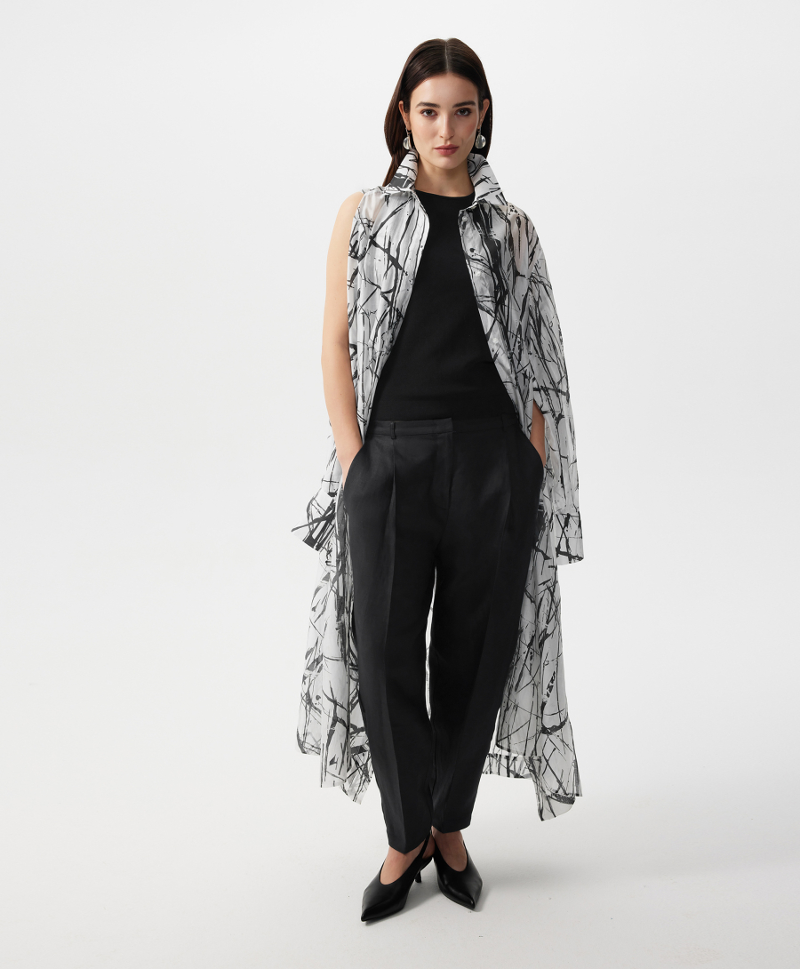 Туника из полупрозрачной ткани GLVR, цвет: белый, 126G21GAC2224 купить онлайн