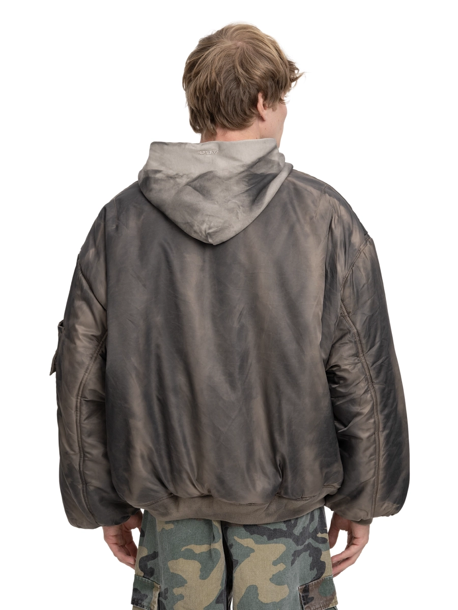 Бомбер с капюшоном ABC, цвет: серый, 00-293 купить онлайн