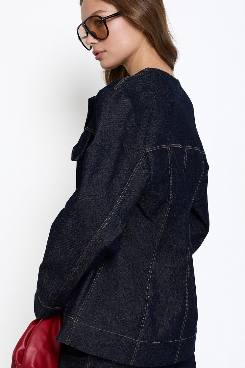 Жакет из сырого денима Ricoco, цвет: синий, 5072/4 купить онлайн