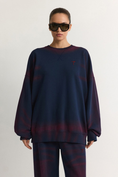 Свитшот со спрей-эффектом TOPTOP, цвет: синий, TT.053.17996.621 купить онлайн