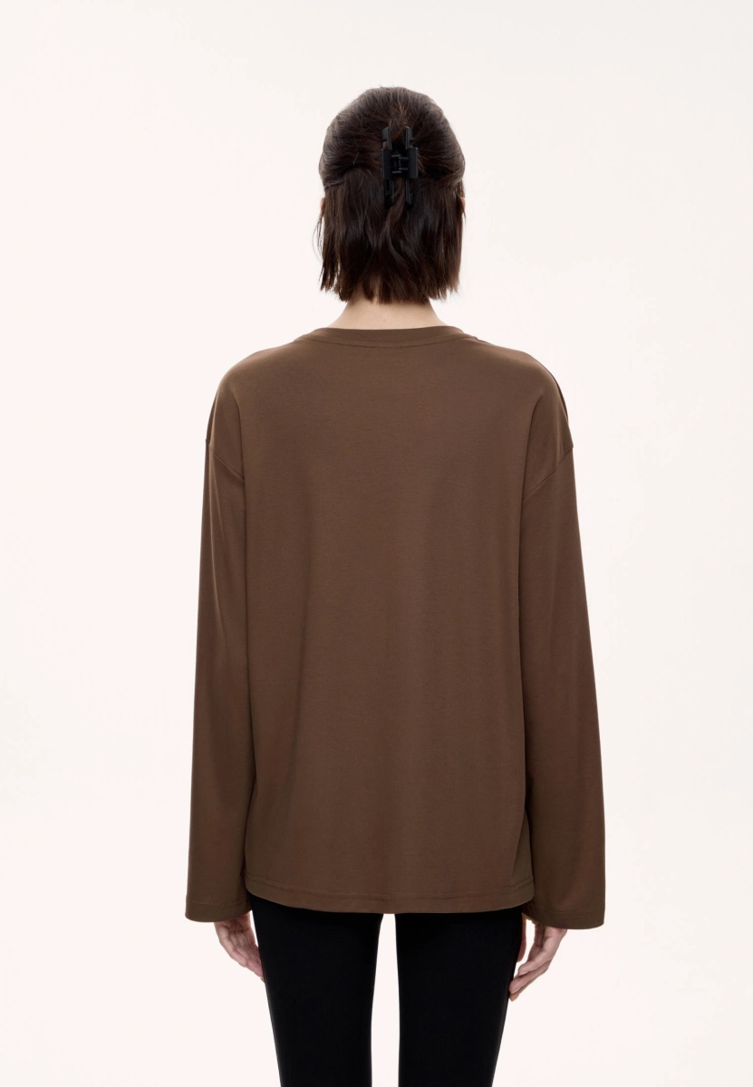Женский лонгслив оверсайз MUTED, цвет: коричневый, 904194.WLSL0022_Brown купить онлайн