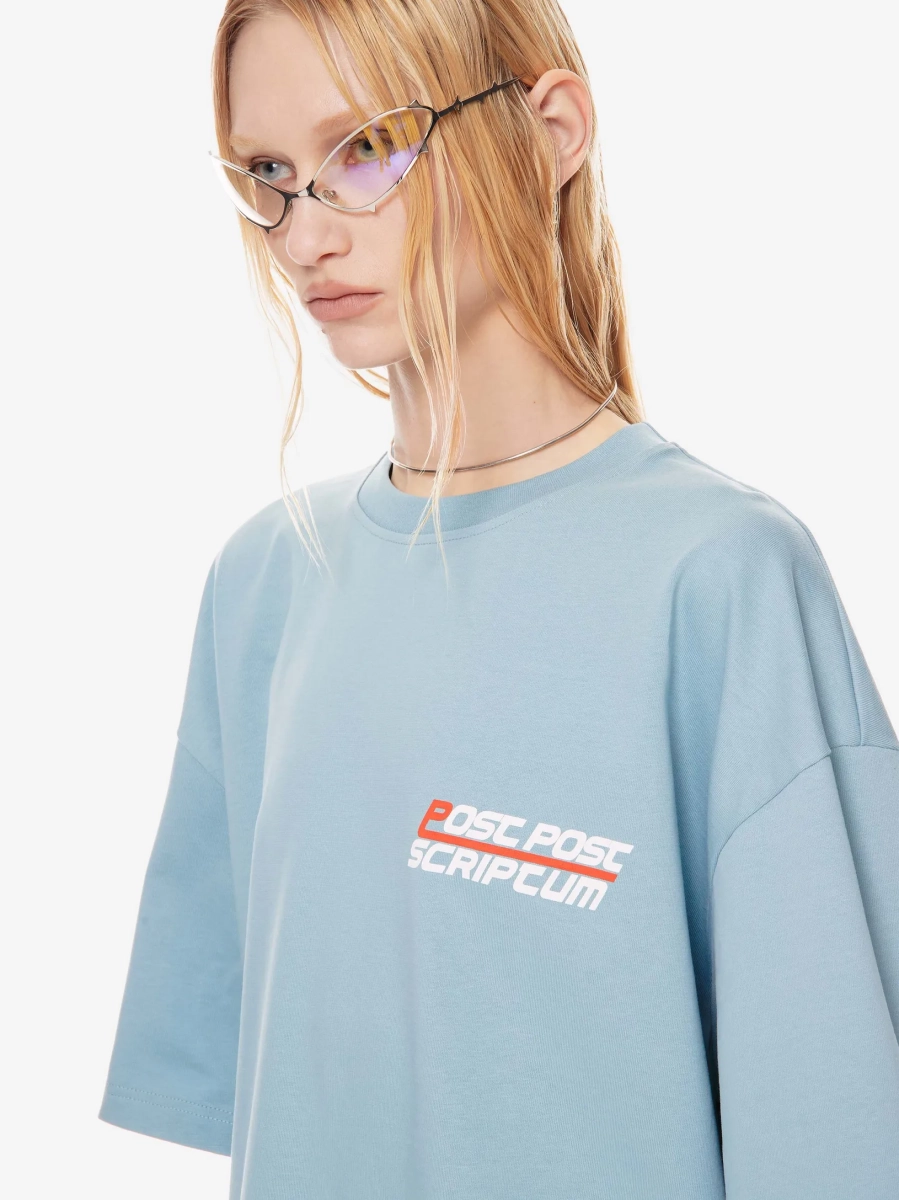 Футболка оверсайз с принтом p.p.s., цвет: голубой, 1131.001.00.02.322 купить онлайн