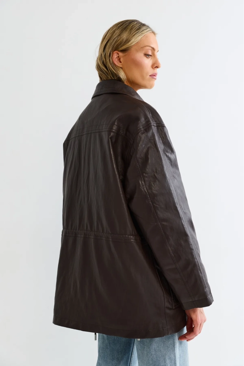 Утепленная парка из экокожи Erist store, цвет: коричневый, НФ-00003165 купить онлайн