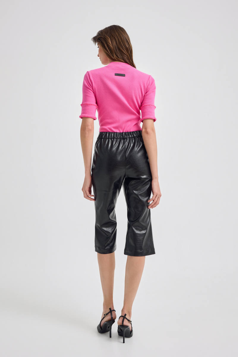 Капри клеш из экокожи Shtripling, цвет: Черный, SHPNT011BLK купить онлайн