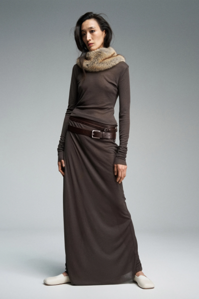 Платье-макси из тонкого трикотажа