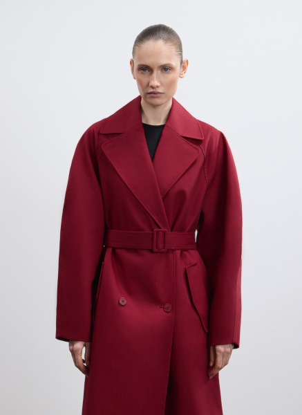 Тренч с объемным рукавом ALL WE NEED, цвет: Бордовый,  купить онлайн