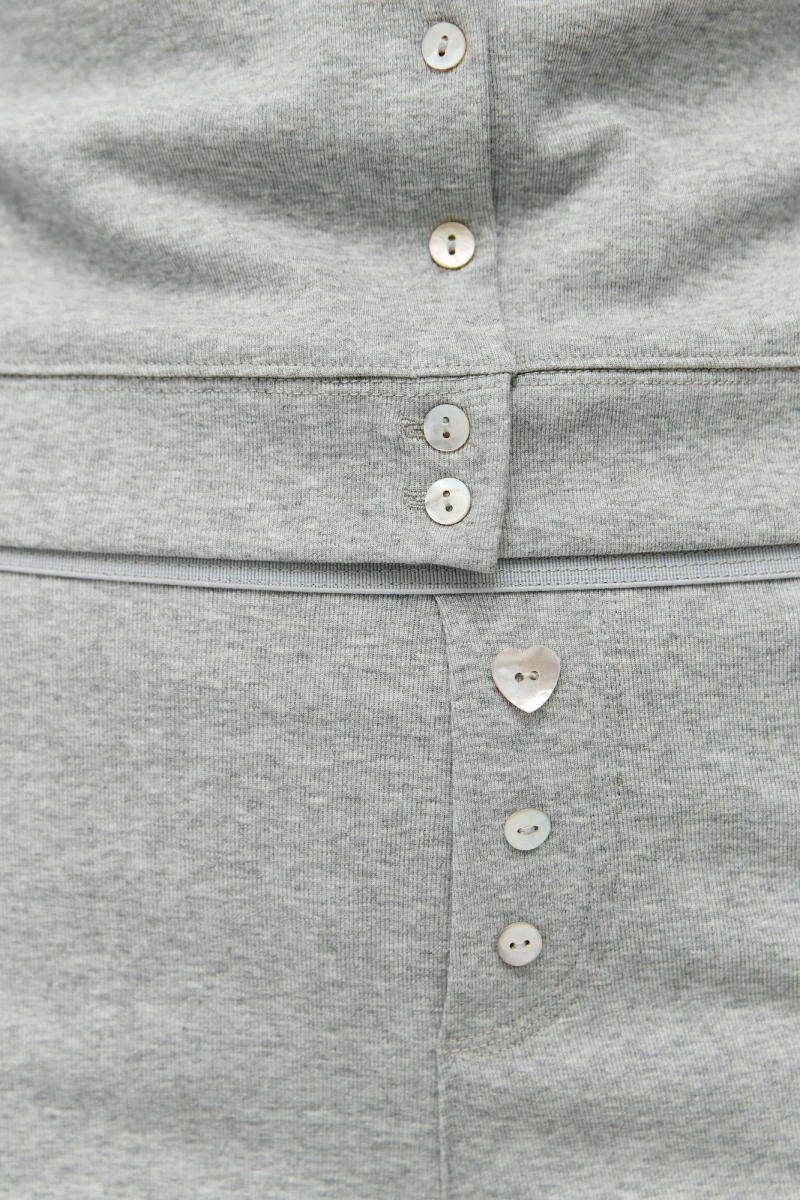 Лонгслив на пуговицах AROUND, цвет: серый, 219_117CE02 купить онлайн