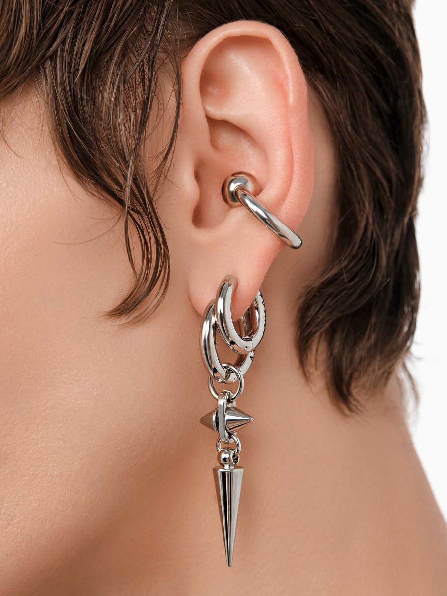 Моносерьга с шипом RUSHEV, цвет: Серебряный RSHV_N25_MN1 | новая мужская коллекция купить онлайн