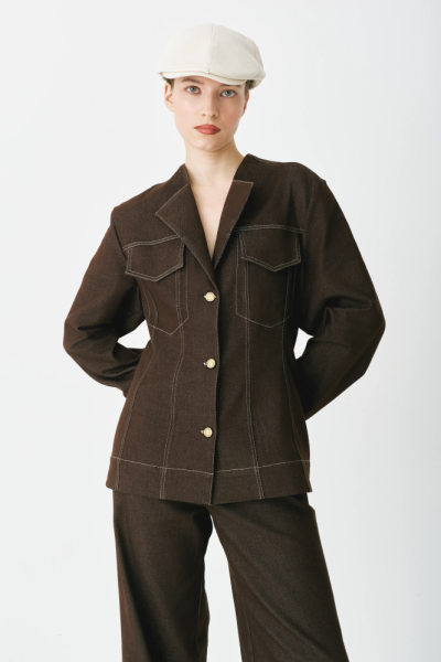 Жакет из сырого денима