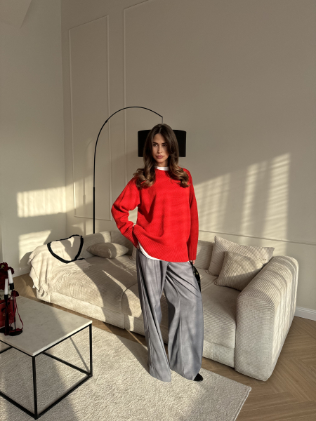 Джемпер из шерсти мериноса VLVT, цвет: красный, 00-00005291 купить онлайн