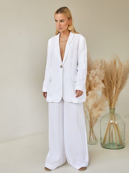 Жакет свободный I.B.W., цвет: лен, белый, CU007 купить онлайн