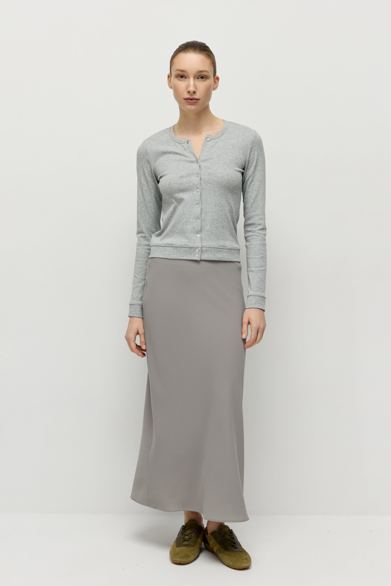 Лонгслив на пуговицах AROUND, цвет: серый, 219_117CE02 купить онлайн