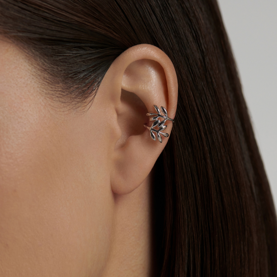 Кафф в природных мотивах Hola Darkrain, цвет: серебро, SR3021 купить онлайн Кафф в природных мотивах Hola Darkrain, цвет: серебро, SR3021 купить онлайн