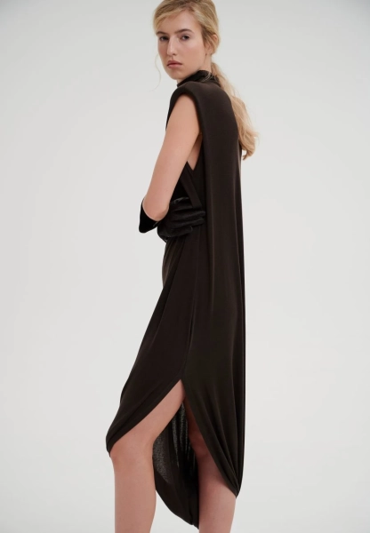 Платье с воротником-стойкой CHUBA, цвет: коричневый,  купить онлайн