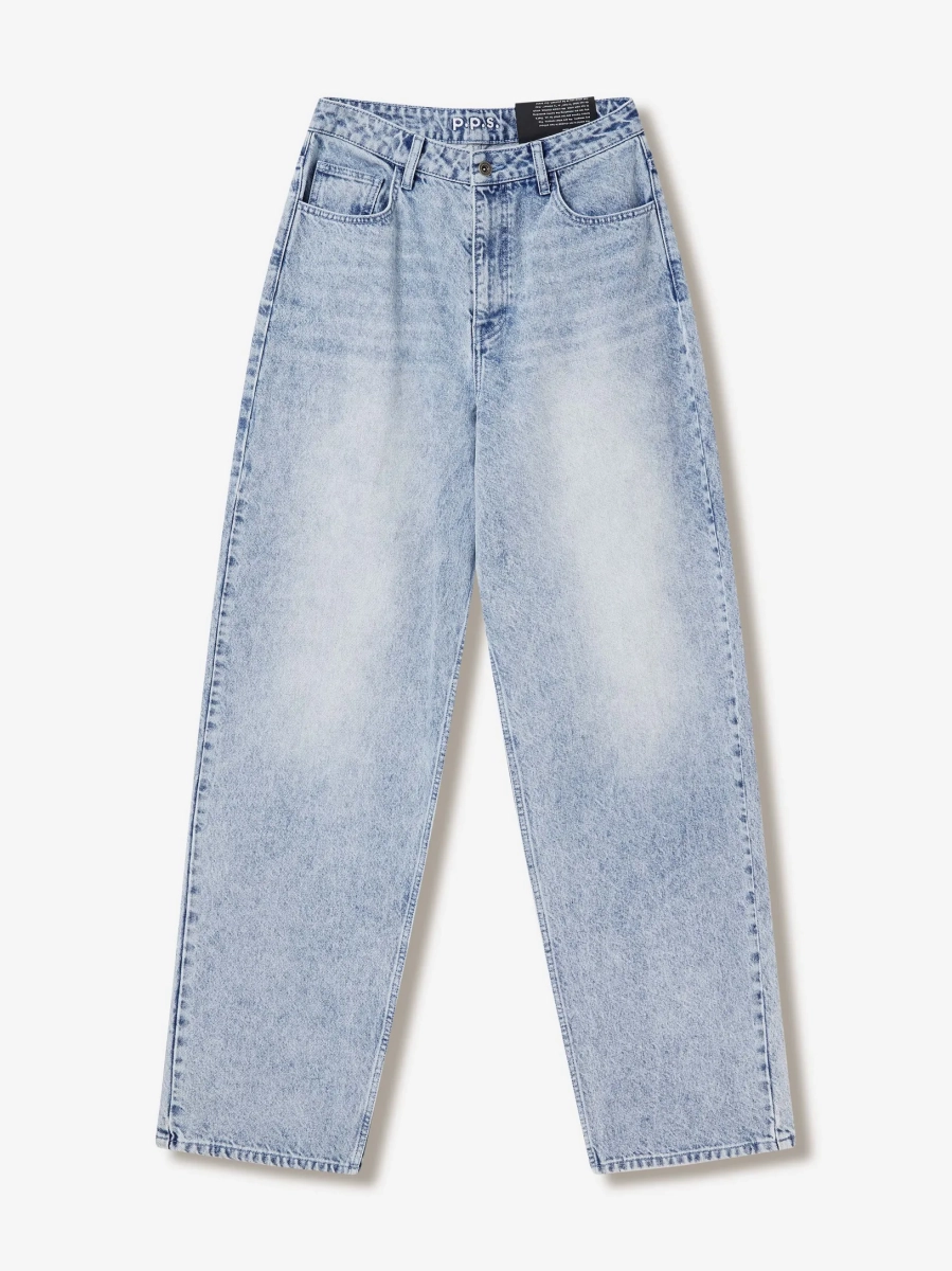 Широкие джинсы завышенной посадки POST POST SCRIPTUM, цвет: синий винтажный, 1048.10.00.BLU купить онлайн