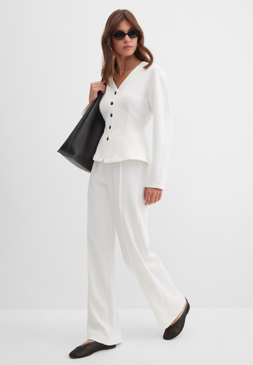 Брюки из ткани интерлок Marou, цвет: молочный Mar_26021001 | новая женская коллекция купить онлайн