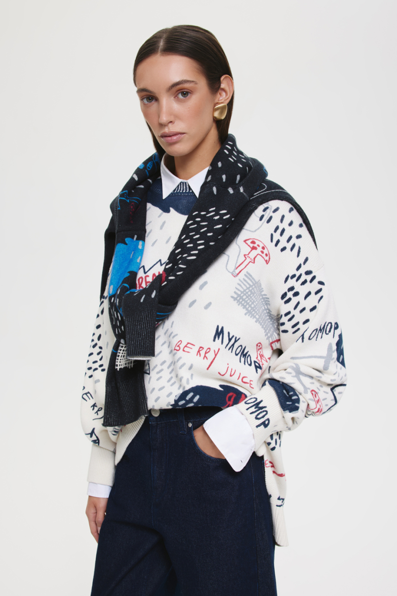 Джемпер с принтом DREAMS BY ALENA AKHMADULLINA, цвет: белый, 225104140304305/213000 купить онлайн