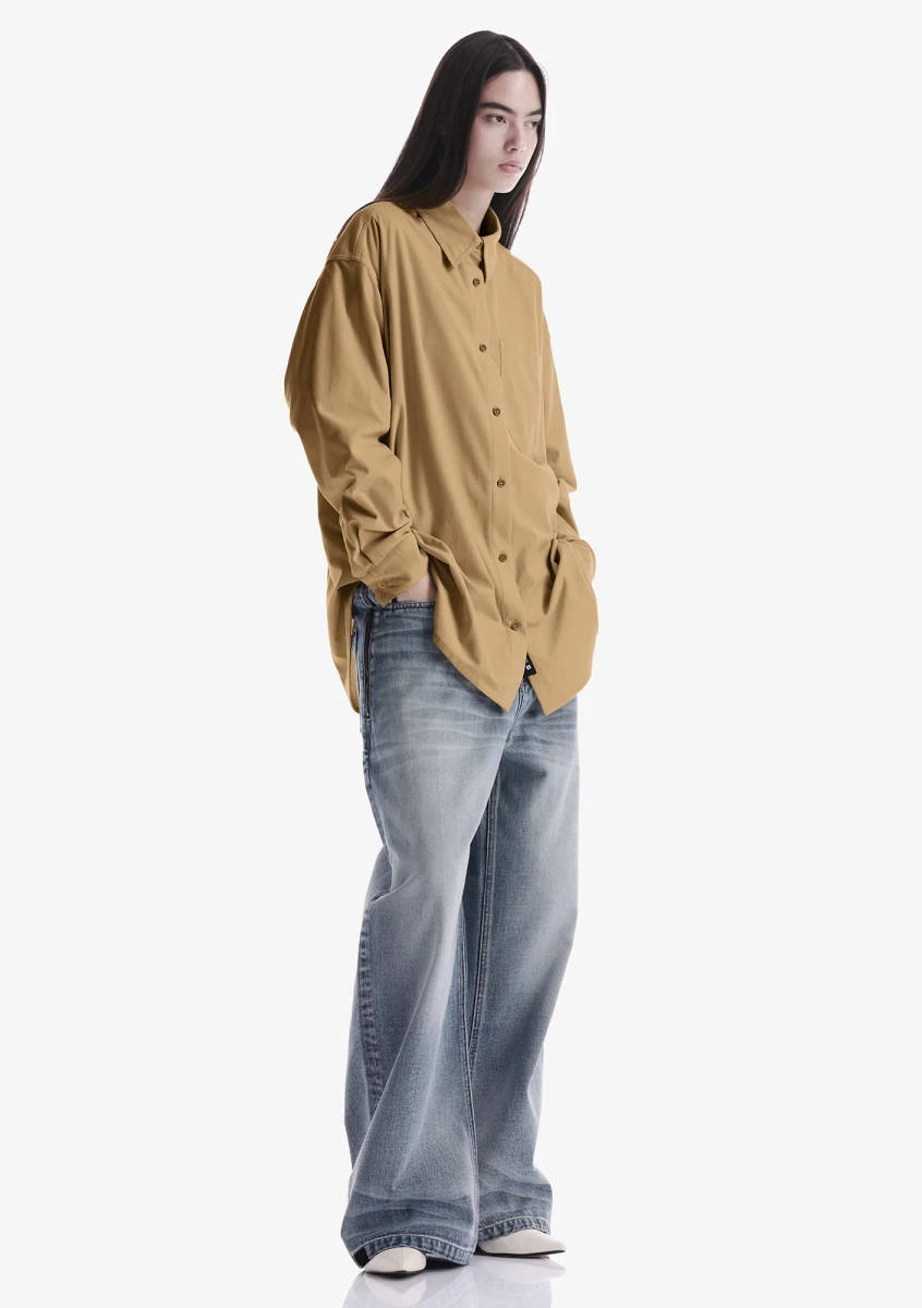 Рубашка из экозамши KRAKATAU, цвет: бежевый, Nw83-88 купить онлайн