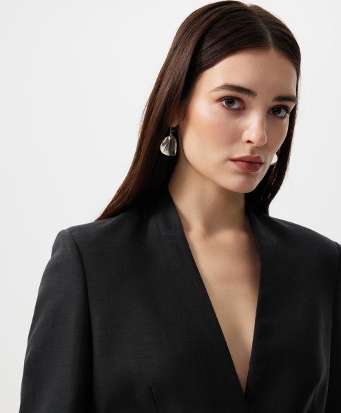 Пиджак полуприлегающего силуэта без воротника GLVR, цвет: Черный, 126G21GAC4811 купить онлайн