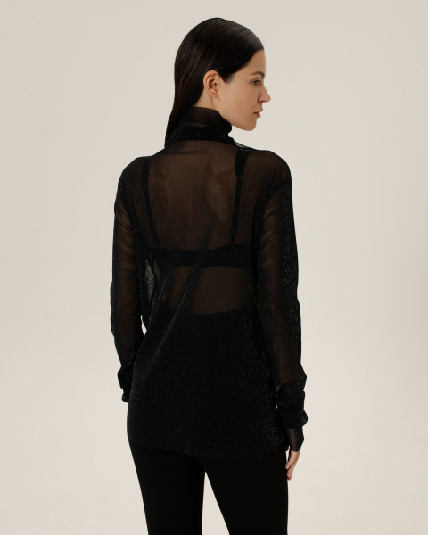 Водолазка с металлической нитью Anmuse, цвет: Черный, TP24W134-BLС-1 купить онлайн