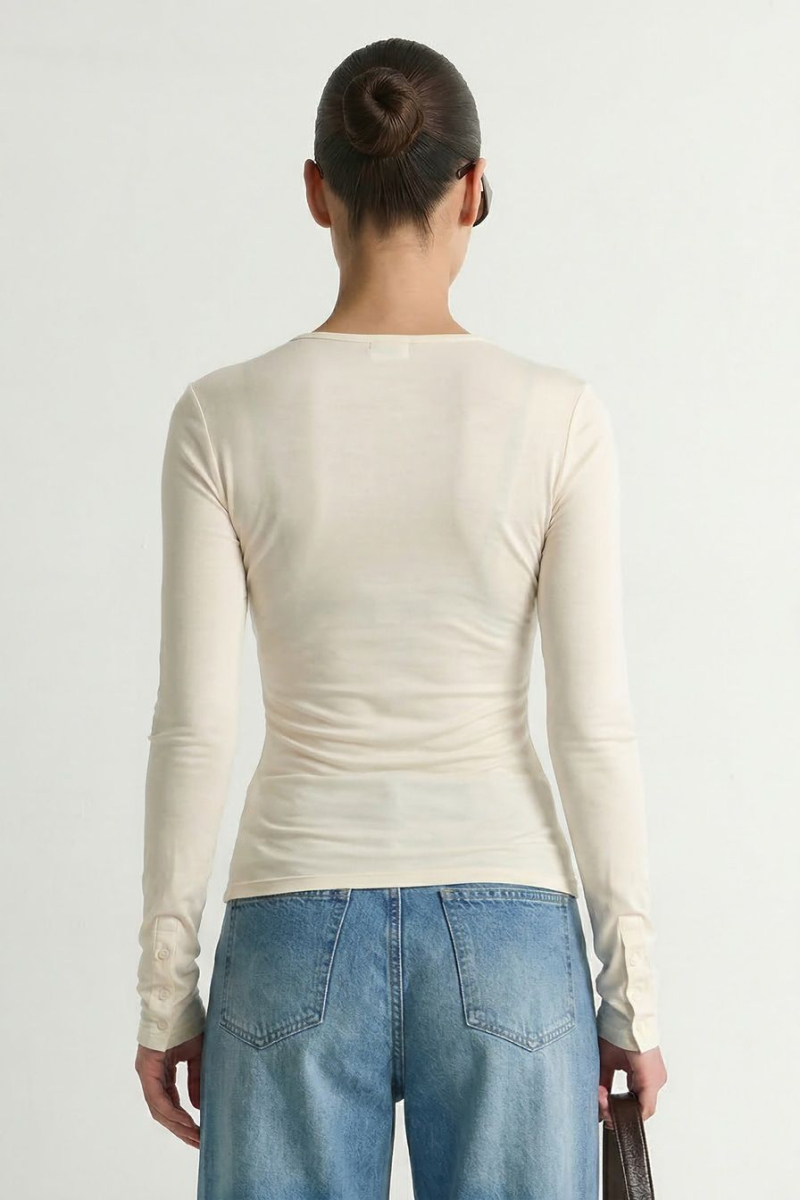 Лонгслив с рукавами на кнопках TOPTOP, цвет: белый, TT.025.17747.120 купить онлайн