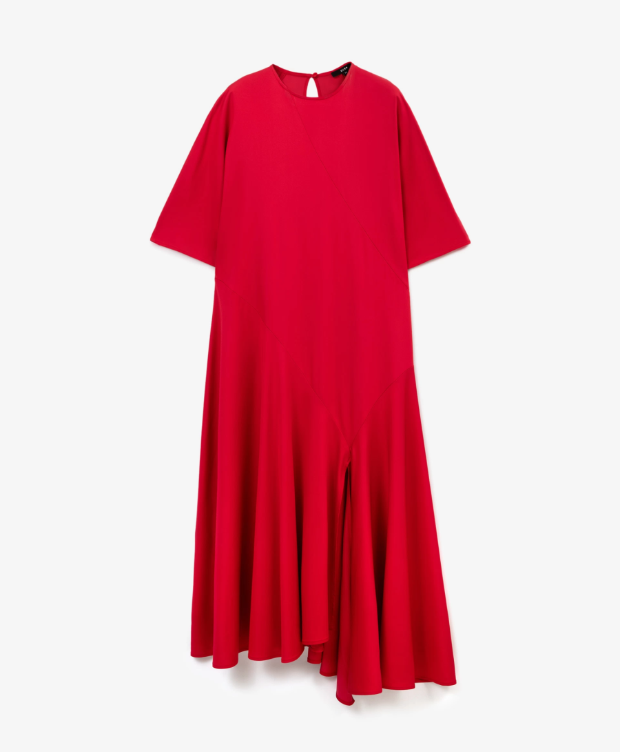 Платье с коротким рукавом А-силуэта