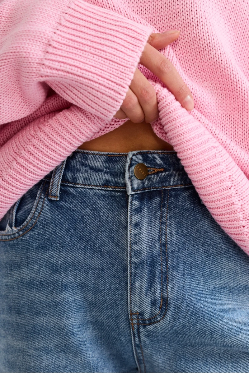 Джинсы прямые с потертостями Erist store, цвет: синий, НФ-00003247 купить онлайн