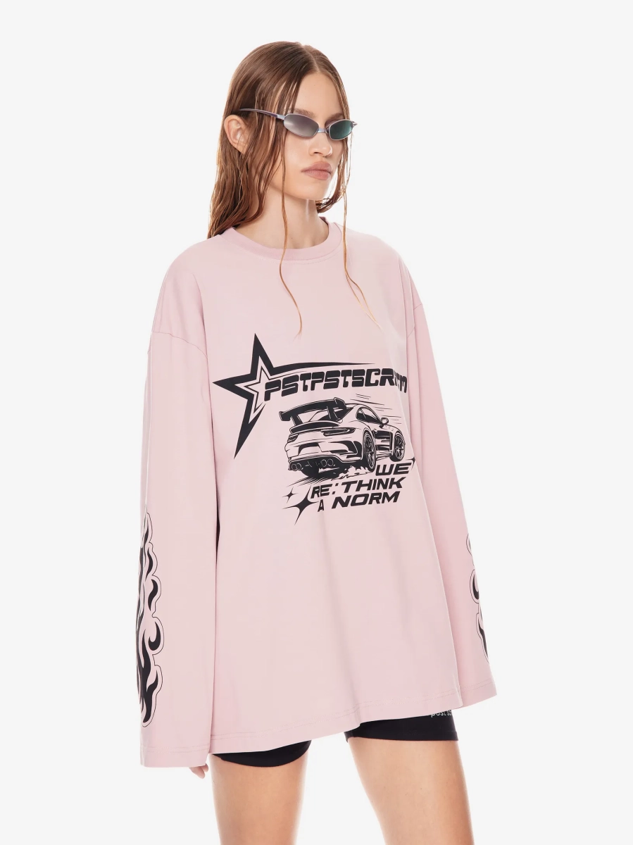 Лонгслив с потертым принтом p.p.s., цвет: розовый, 1124.002.00.03.420 купить онлайн