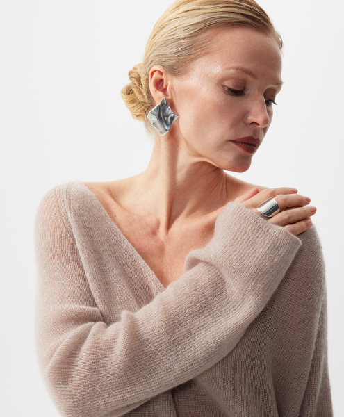 Джемпер вязаный тонкий GLVR, цвет: серый, 126G22GAC3119 купить онлайн