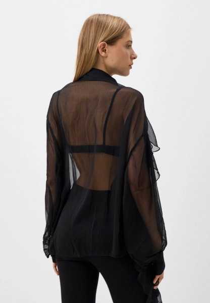 Блузка шифоновая ENEVOO, цвет: Черный, 02657 купить онлайн