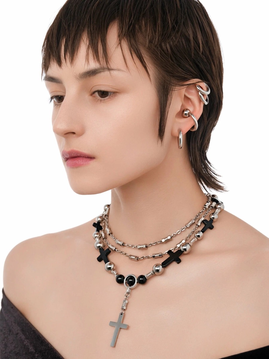 Многоярусное колье RUSHEV, цвет: Серебряный RSHV_N25_NC10 | новая мужская коллекция купить онлайн