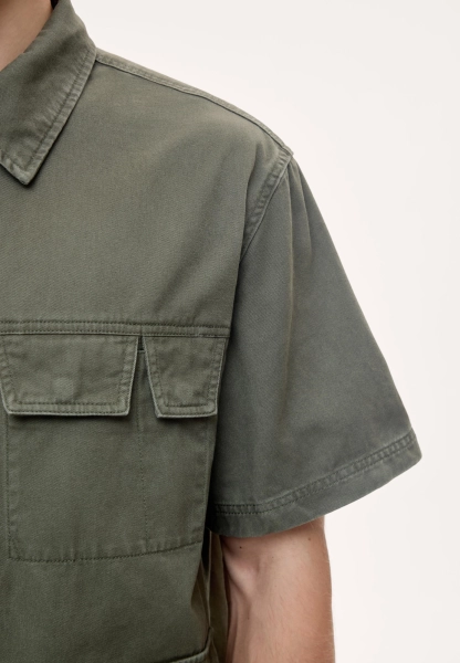 Мужская рубашка карго из твила MUTED, цвет: Темно-зеленый, 904737.MSHR0025_Dark-green купить онлайн