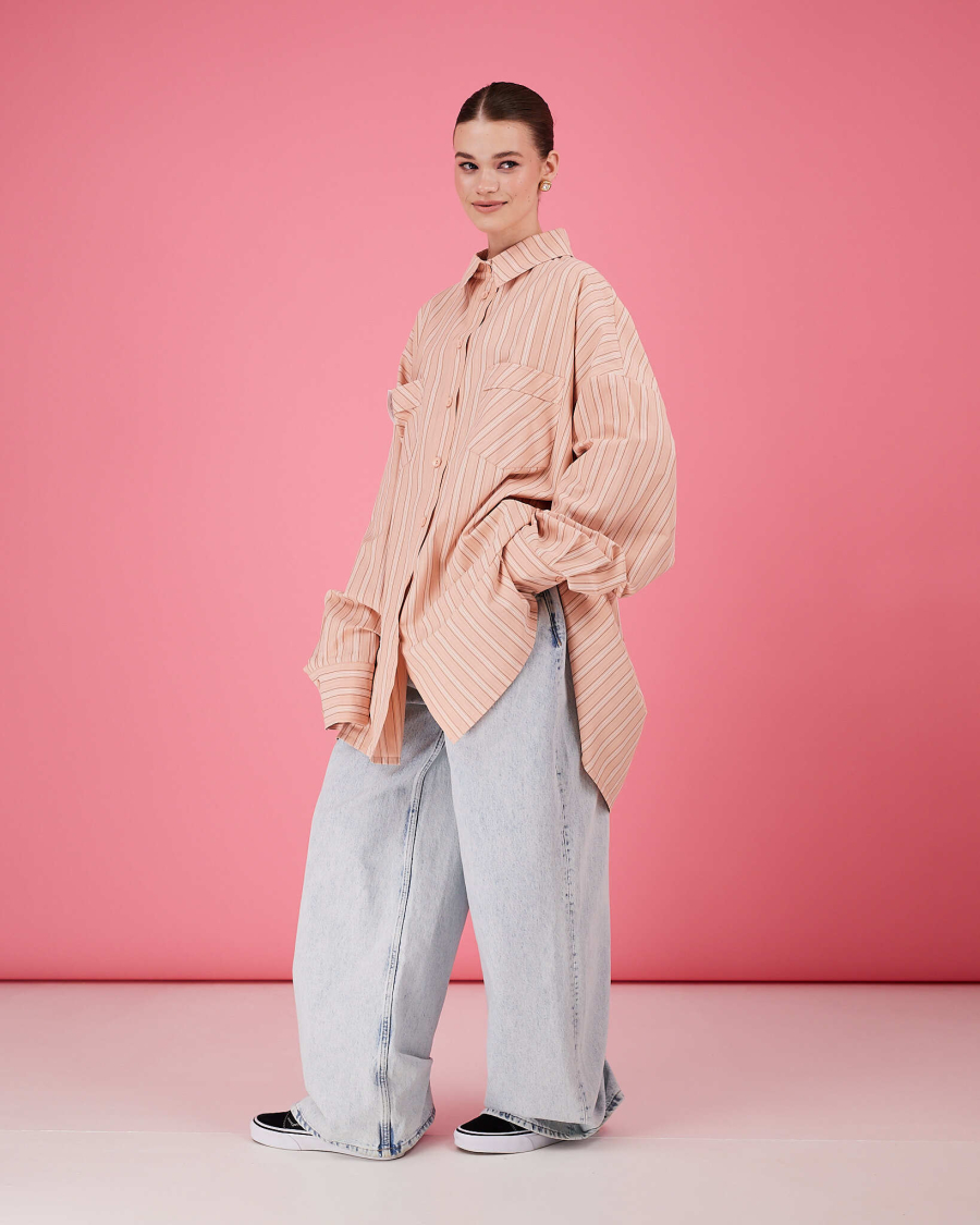 Рубашка макси оверсайз #32 TABOO, цвет: бежевый, Rub32 купить онлайн