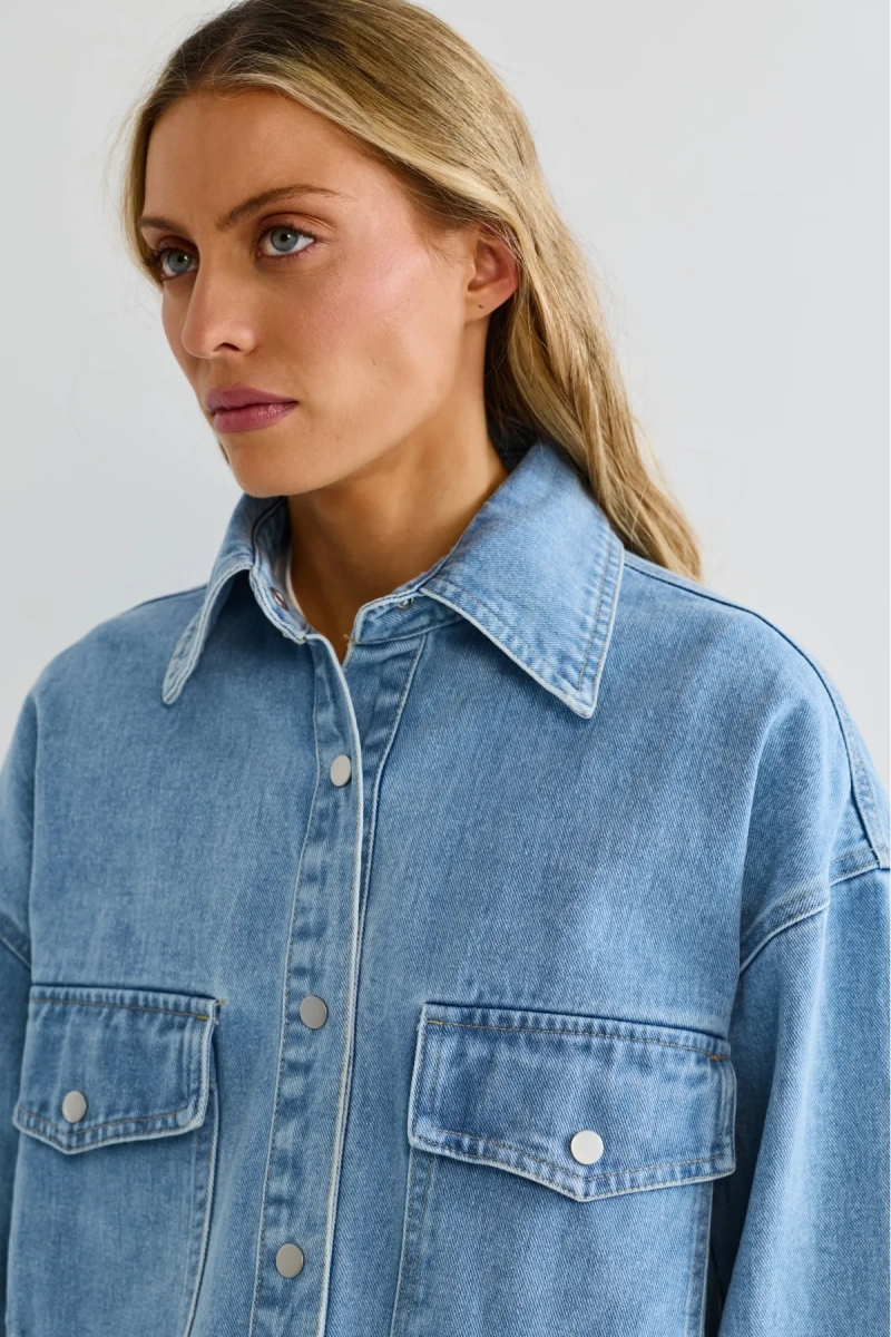 Рубашка джинсовая Erist store, цвет: голубой, НФ-00003296 купить онлайн