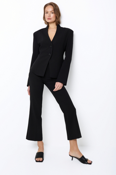 Жакет приталенный с рельефным воротником Ricoco, цвет: Черный, 7052/2 купить онлайн