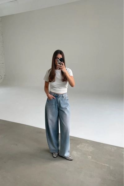 Джинсы Багги Erist store, цвет: голубой, НФ-00003300 купить онлайн