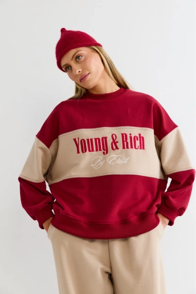 Свитшот в контрастных цветах Erist store, цвет: красный, НФ-00003172 купить онлайн