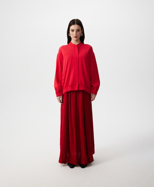 Бомбер оверсайз без подкладки GLVR, цвет: красный, 126G25GAC2004 купить онлайн