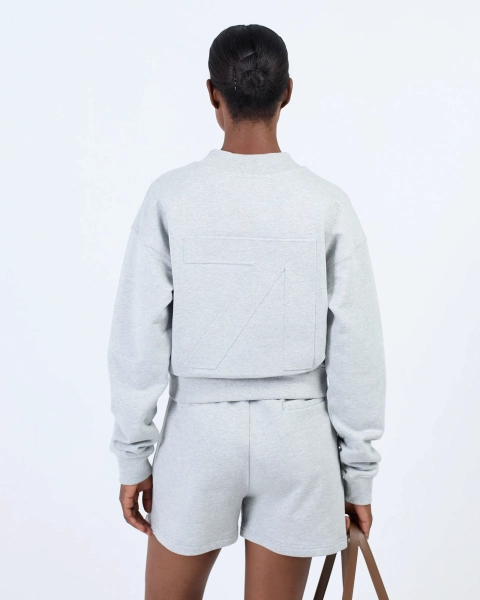 Свитшот укороченный с тиснением ASIA ST 71, цвет: серый, Ast71.swt-emboss-crop-grey купить онлайн