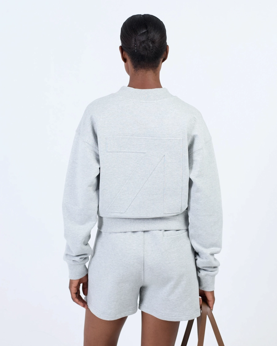 Свитшот укороченный с тиснением ASIA ST 71, цвет: серый, Ast71.swt-emboss-crop-grey купить онлайн