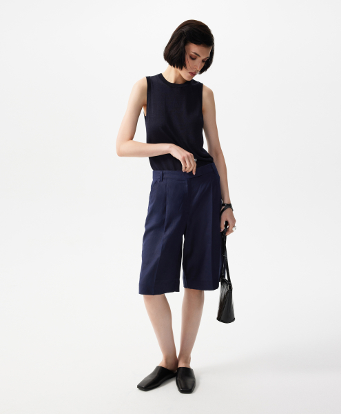 Шорты льняные GLVR, цвет: Черный, 126G23GAC6004 купить онлайн