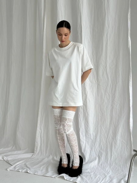 Чулки кружевные MIARTLAND, цвет: молочный НФ-00000831 купить онлайн