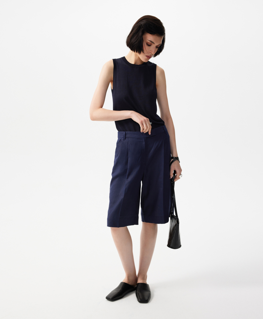 Шорты льняные GLVR, цвет: Черный, 126G23GAC6004 купить онлайн