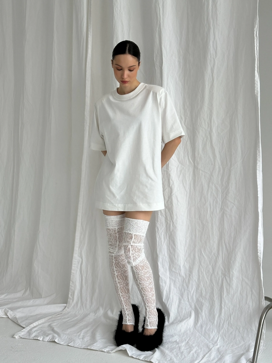 Чулки кружевные MIARTLAND, цвет: молочный НФ-00000831 купить онлайн