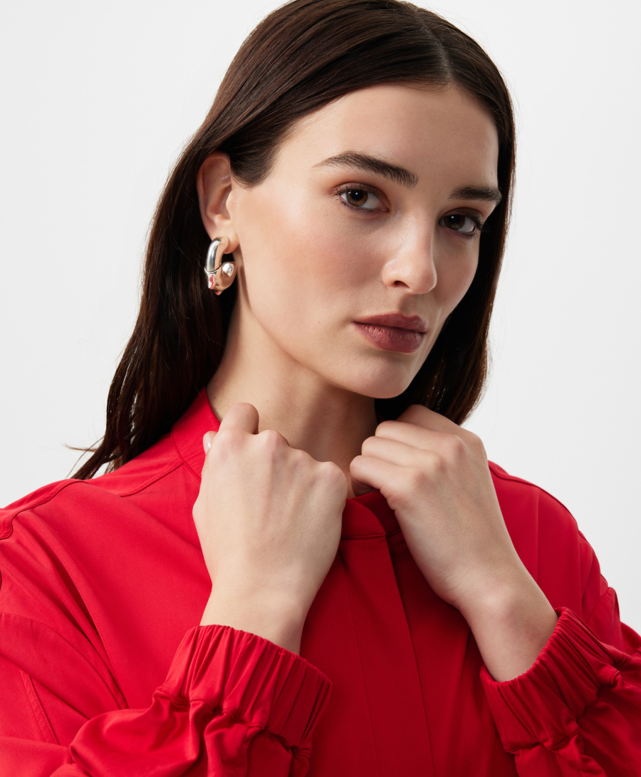 Бомбер оверсайз без подкладки GLVR, цвет: красный, 126G25GAC2004 купить онлайн